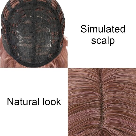 Women's Short Rattan B Wigs Curly Wavy Shoulder Length Pastel Bob - Picture 2 of 3